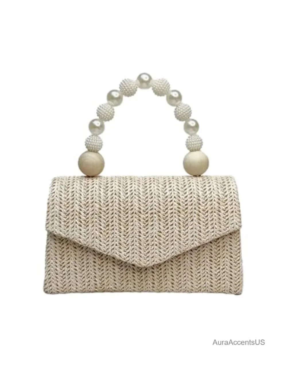 Straw Handwoven Evening Clutch Bag Bridal Wedding Crossbody Purse